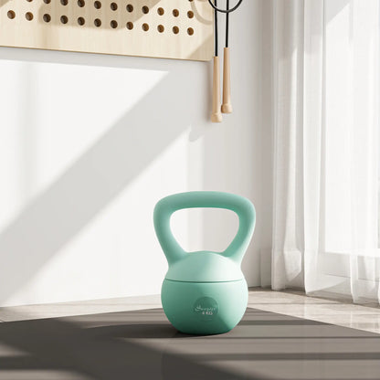 9 lb Soft Kettlebell, Sand Filled Weight w/ Grip Handle, Kettlebell Weight for Full Body Workout, Green