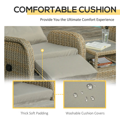 3pc Patio Wicker Bistro Set, PE Rattan Coffee Table, Adjustable Chairs, Khaki Bistro Sets at Gallery Canada