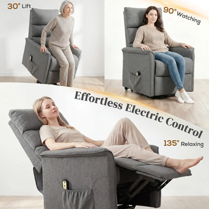 Lift Chair Recliner With Remote Control, Dark Grey Electric Power Lift Chairs at Gallery Canada
