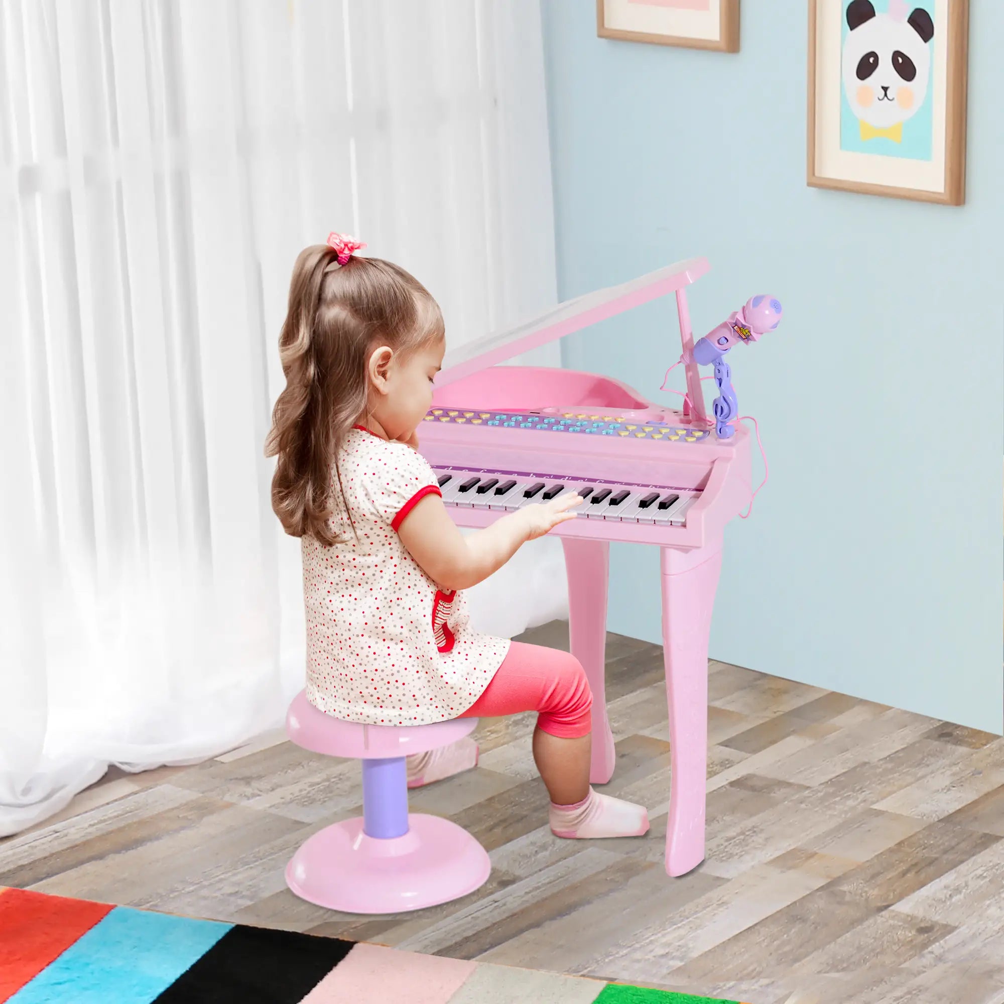 Mini Electronic Piano, 37 Key Keyboard, Kids Toy with Microphone, Pink Electronic Musical Pianos at Gallery Canada