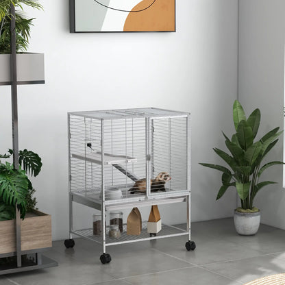 Small Animal Cage 34"H, Removable Tray, Storage Shelf, Light Grey Houses & Habitats at Gallery Canada