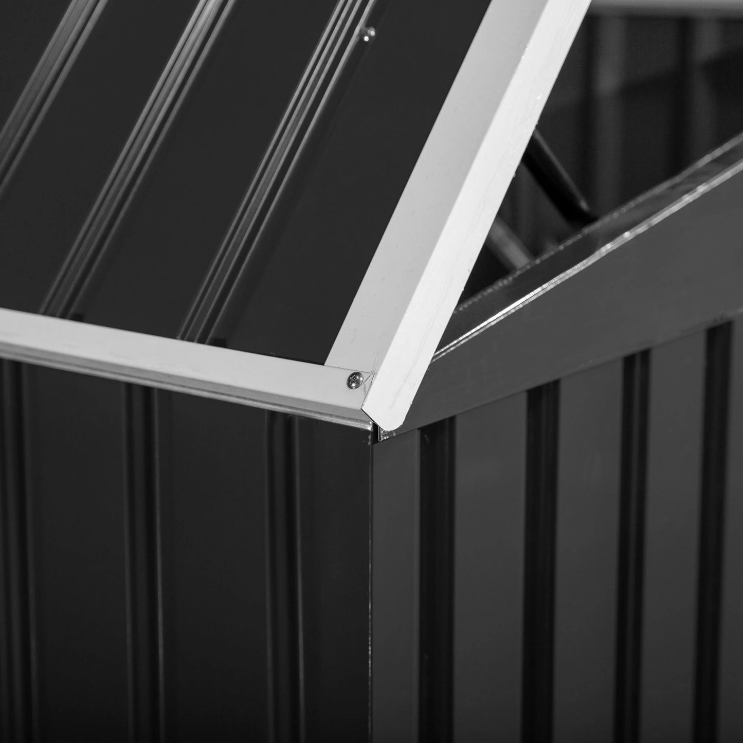 Outdoor Metal Storage Shed, Double Door with Vents, Dark Grey Sheds at Gallery Canada