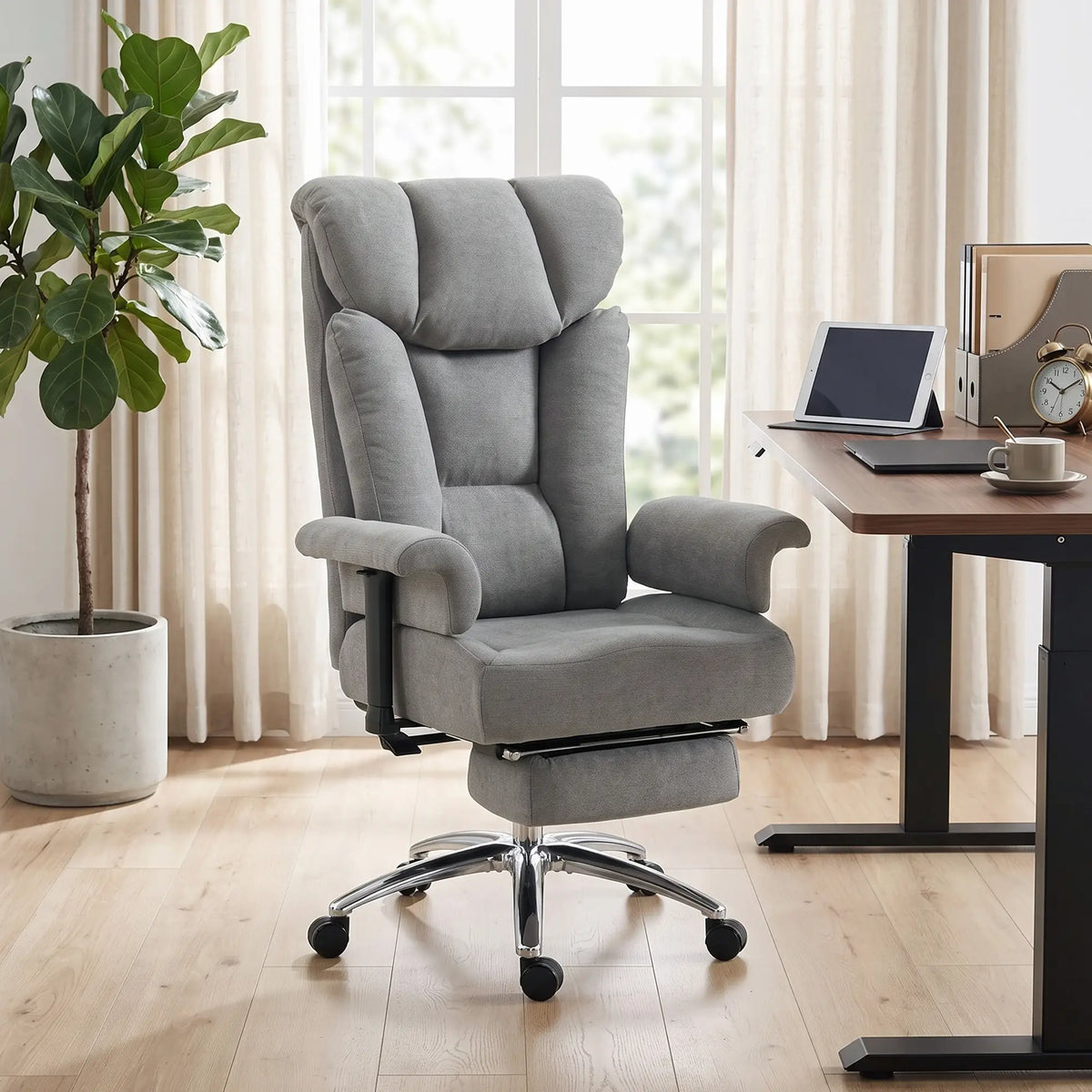 Big and Tall Office Chair, Heavy Duty Executive Desk Chair, Grey