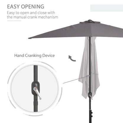8ft Half Round Umbrella, Outdoor Patio Sun Shade, 5 Ribs Sun Umbrellas at Gallery Canada