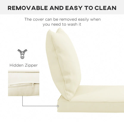 Seat Cushion Back Pillows, Set of 2, Indoor Outdoor, White Cream Patio Chair Cushions at Gallery Canada