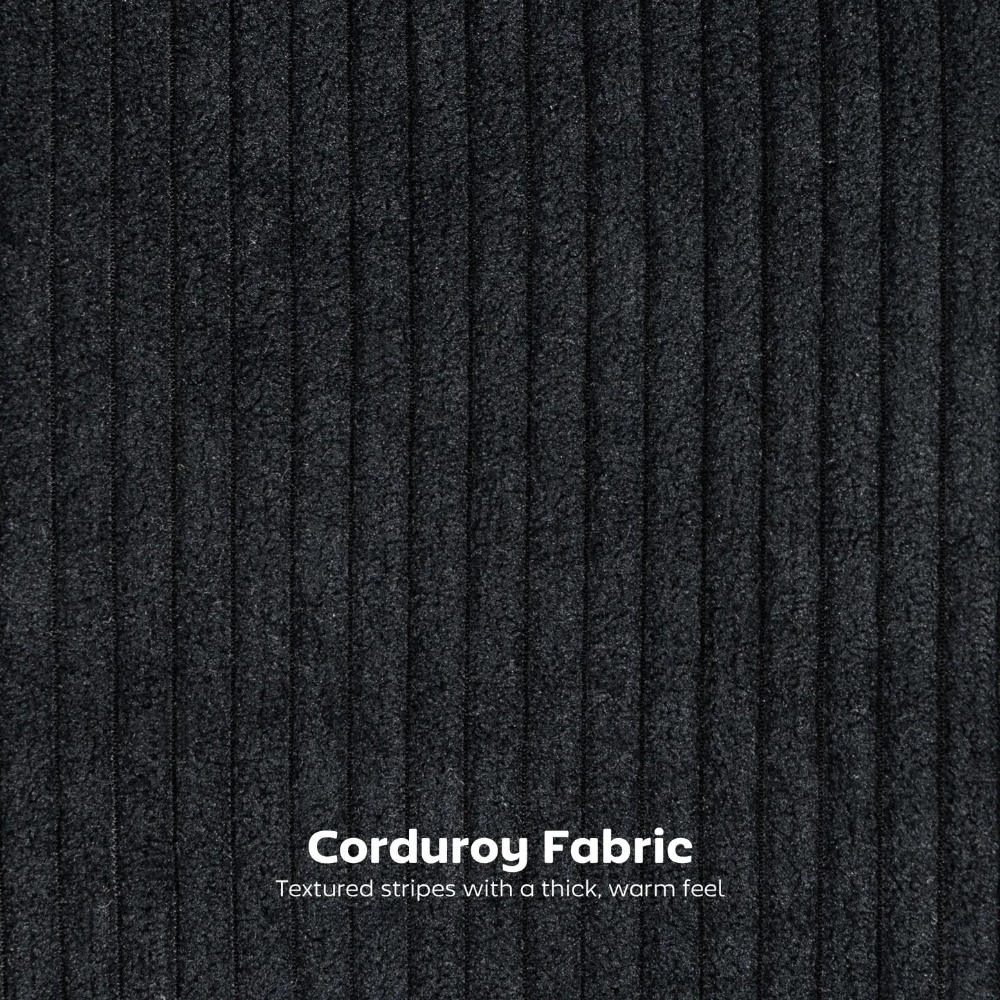 Set of 2 Barstools, Upholstered Corduroy, Backrest, Footrest, Black Bar Stools at Gallery Canada