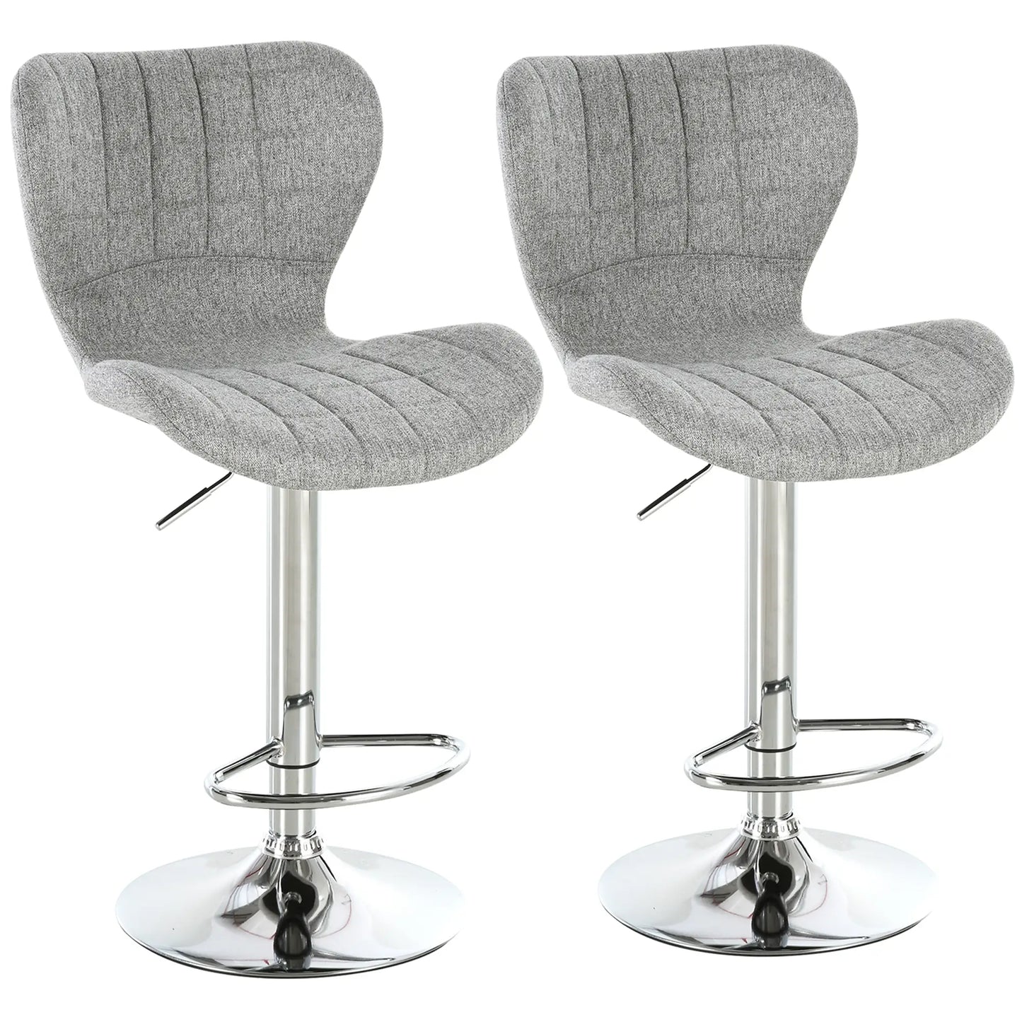 Set of 2 Adjustable Swivel Bar Stools, Counter Height, Grey Bar Stools Grey at Gallery Canada