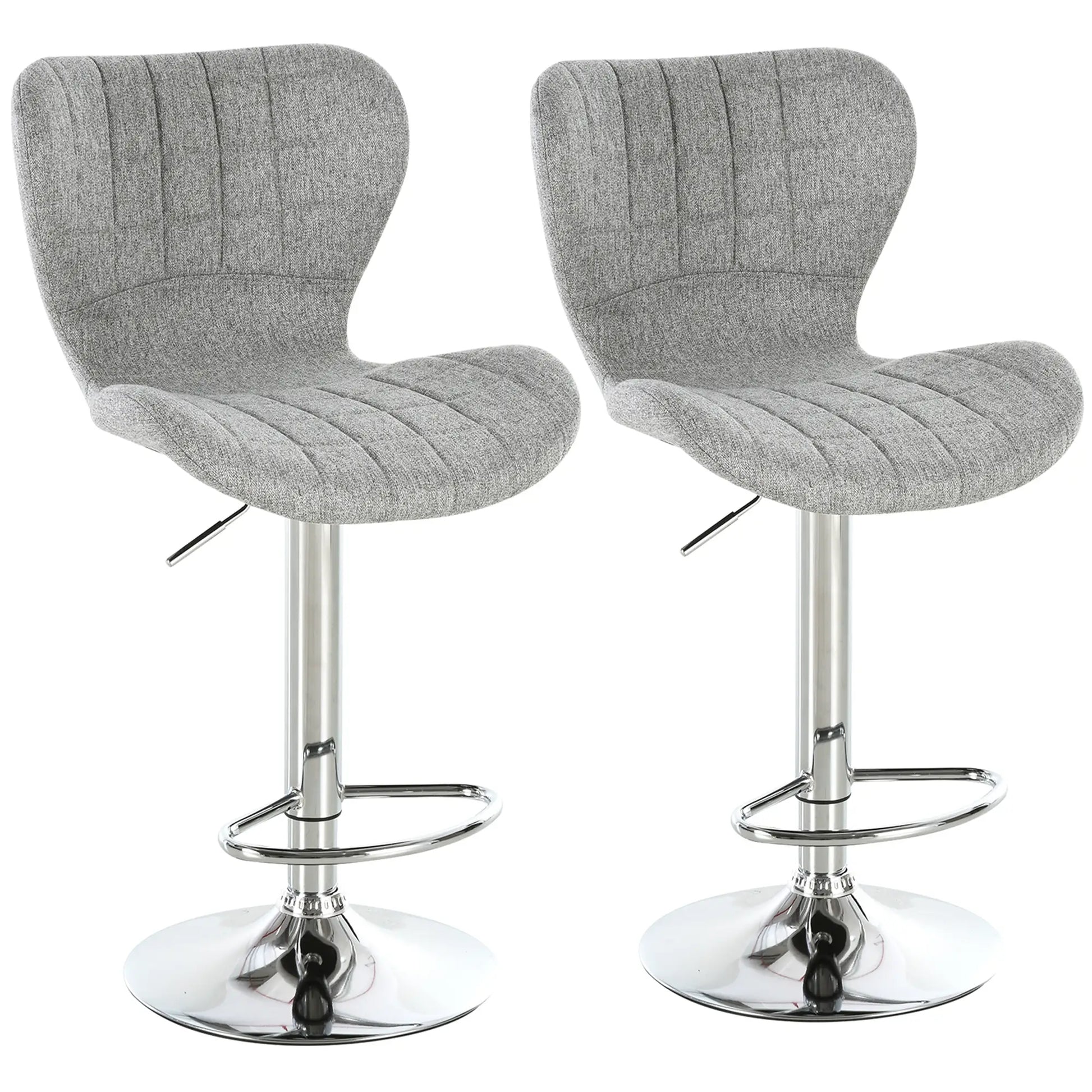 Set of 2 Adjustable Swivel Bar Stools, Counter Height, Grey Bar Stools Grey at Gallery Canada