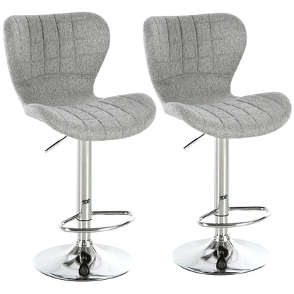 Set of 2 Adjustable Swivel Bar Stools, Counter Height, Grey Bar Stools Grey at Gallery Canada