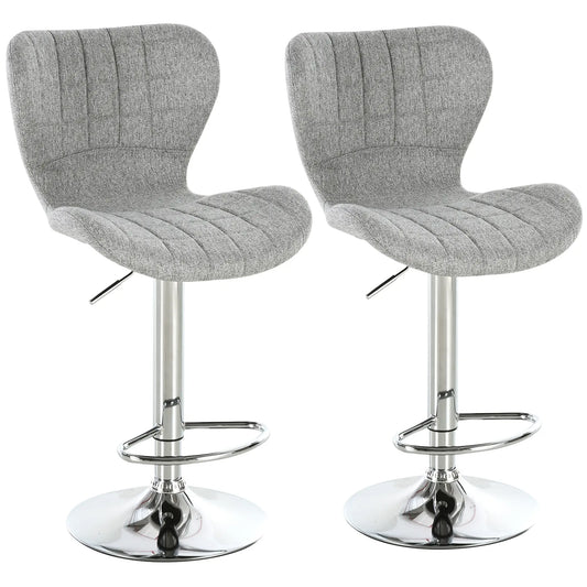 Set of 2 Adjustable Swivel Bar Stools, Counter Height, Grey Bar Stools Grey at Gallery Canada