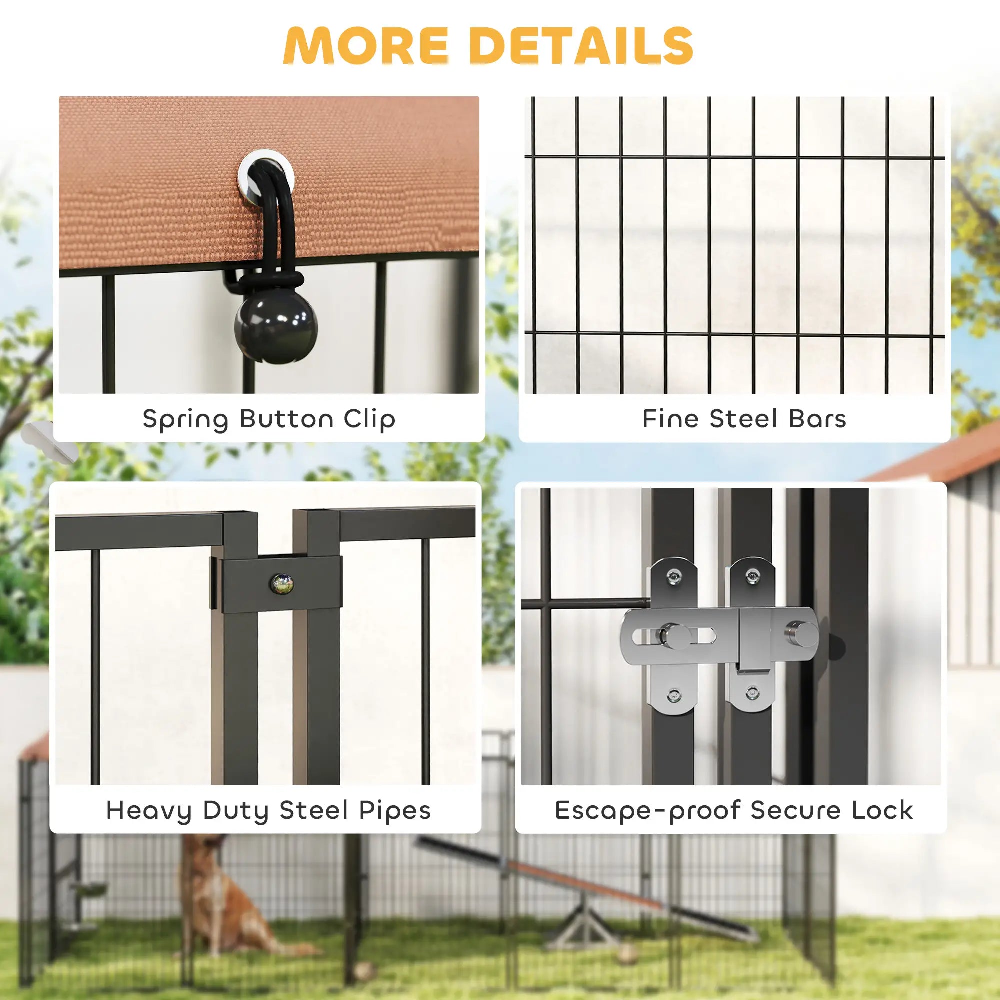 Outdoor Dog Kennel, Rotating Adjustable Bowls, Waterproof UV Cover, 11.3' x 4.7' x 5.1' Houses, Kennels & Pens at Gallery Canada