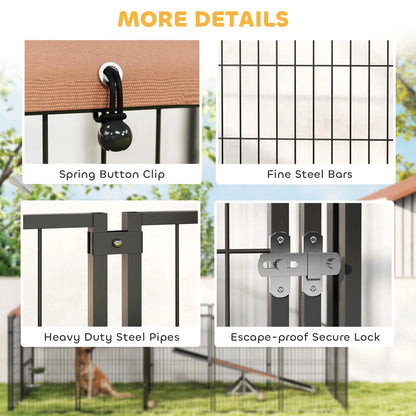 Outdoor Dog Kennel, Rotating Adjustable Bowls, Waterproof UV Cover, 11.3' x 4.7' x 5.1' Houses, Kennels & Pens at Gallery Canada