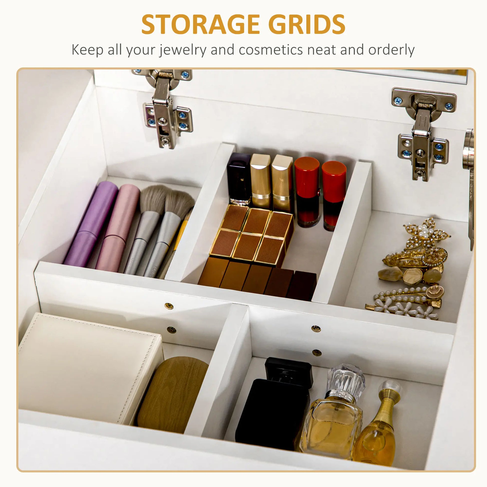 Dressing Table Set with Mirror, Stool, 2 Drawers, White Dressing & Vanity Tables at Gallery Canada