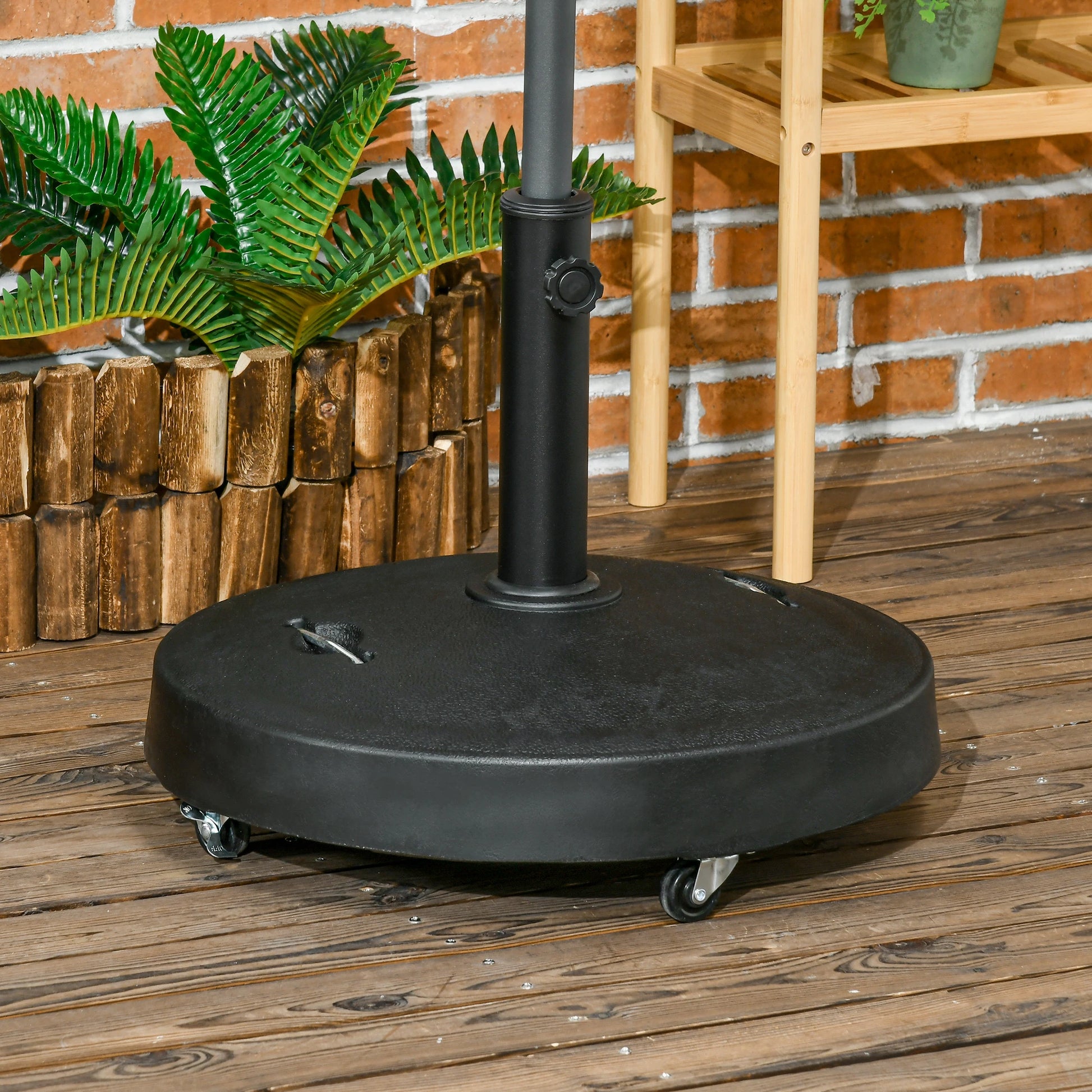 Heavy Duty Patio Umbrella Stand with Wheels, 51lb, Black Umbrella Bases at Gallery Canada