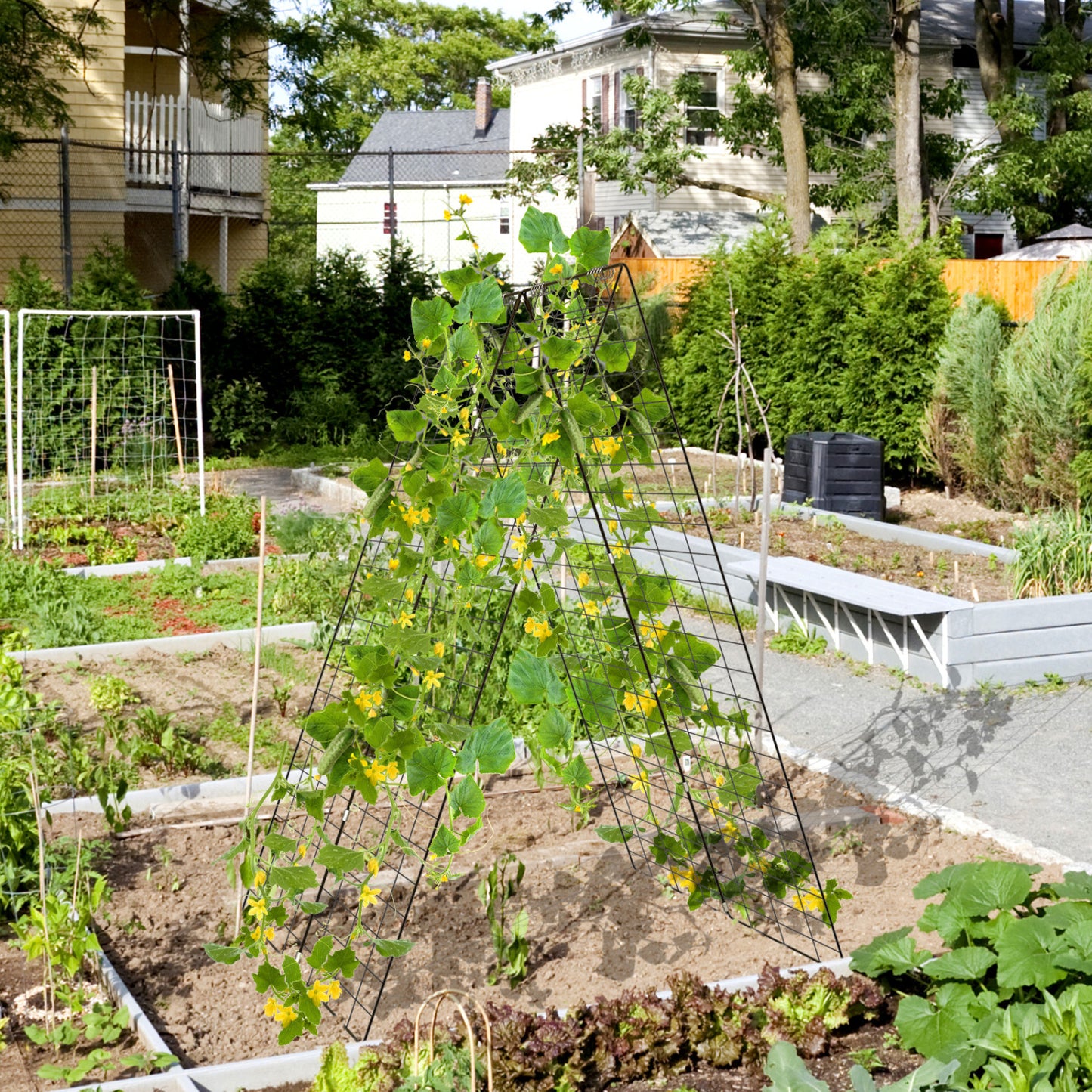 A-Frame Garden Trellis for Climbing Plants with Stakes, Green Plant Supports at Gallery Canada
