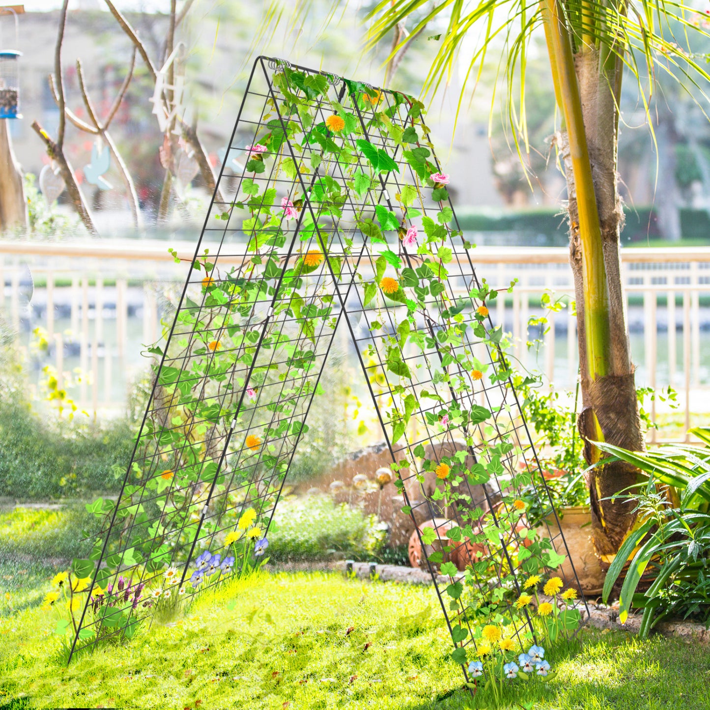 A-Frame Garden Trellis for Climbing Plants with Stakes, Green Plant Supports at Gallery Canada