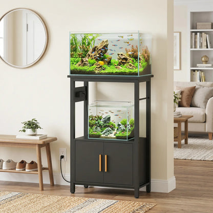 5-10 Gallon Fish Tank Stand Aquarium Stand with Power Outlets, Cabinet, Shelf, 550 lbs Capacity, 20.5" x 11" x 31.5" Small Animals at Gallery Canada