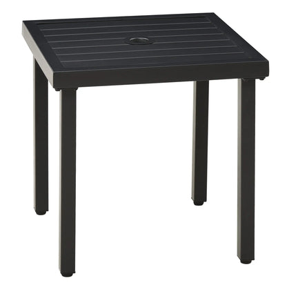 Outdoor Side Table, Patio End Table with Umbrella Hole, Steel Frame, Black Patio Side Tables at Gallery Canada