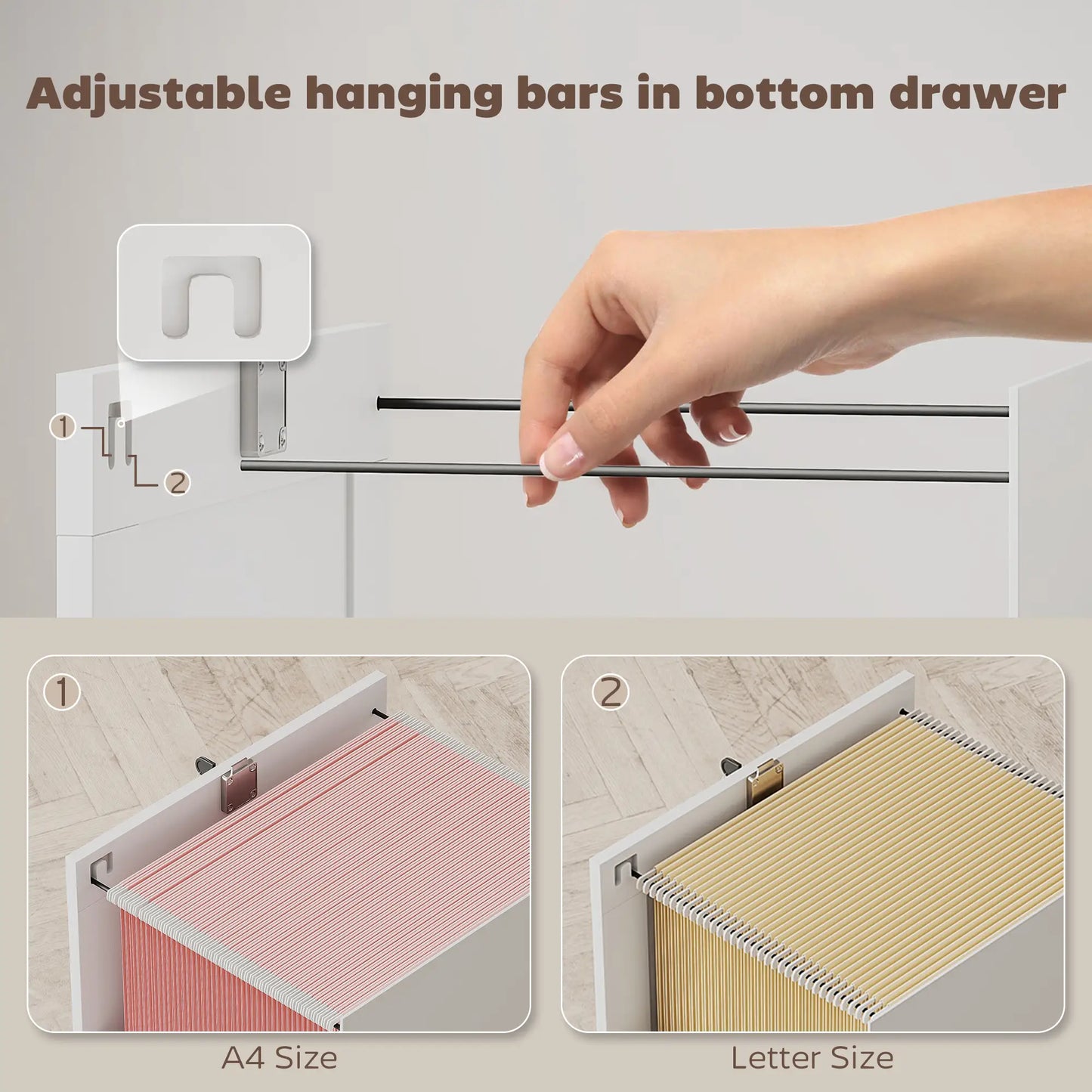 Mobile Printer Stand with Charging Station, Locking Filing Cabinet for A4 and Letter Size, White Office Cabinets & Cupboards at Gallery Canada