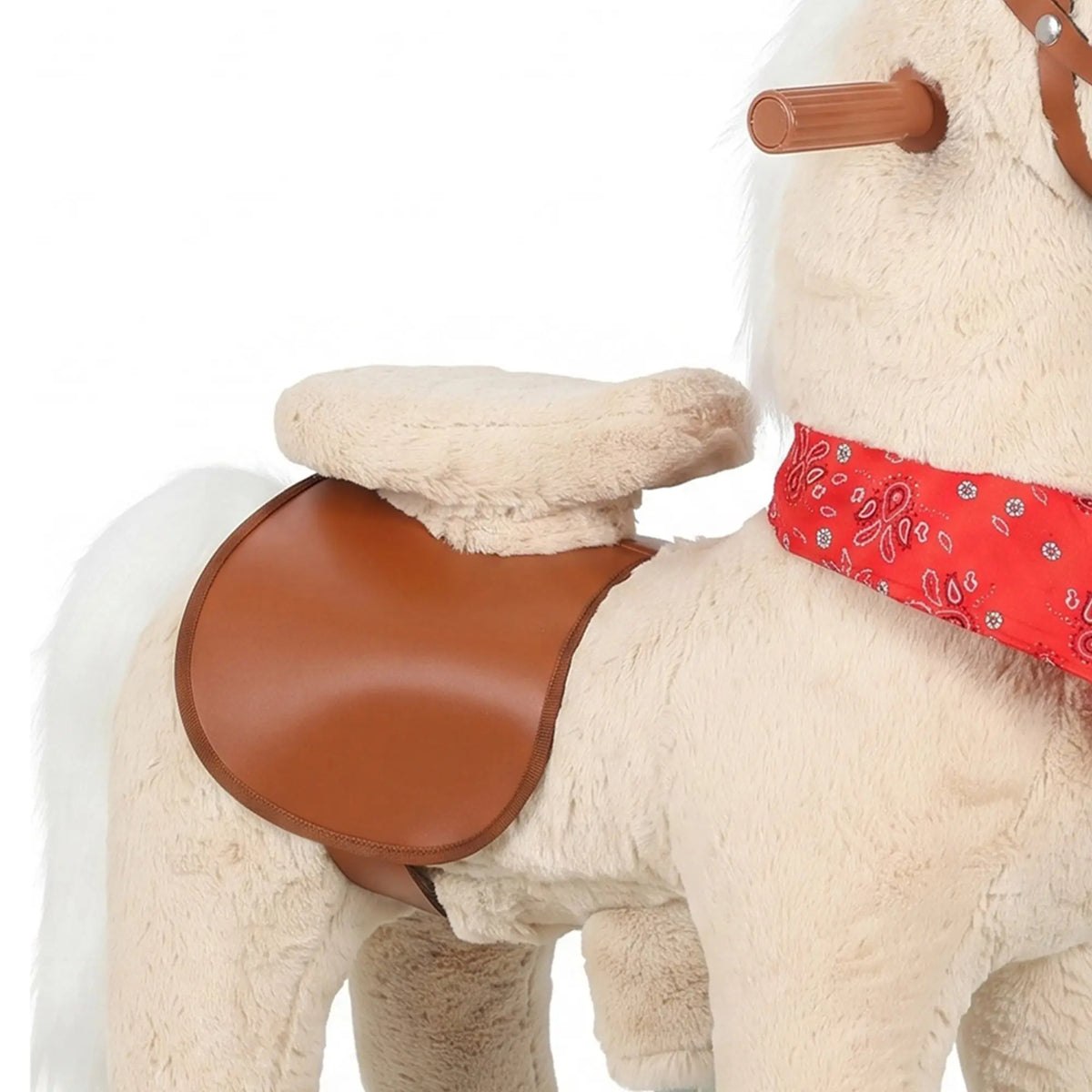 Kids Ride On Horse Toy, Plush Pony, Light Brown