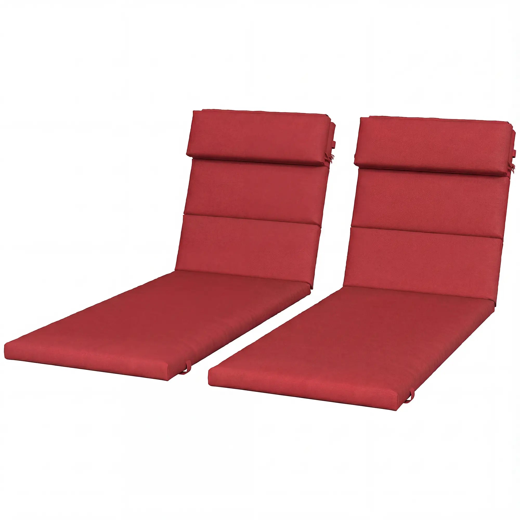 Patio Chaise Lounge Chair Cushions, Set Of 2, Wine Red Patio Chair Cushions Wine Red at Gallery Canada