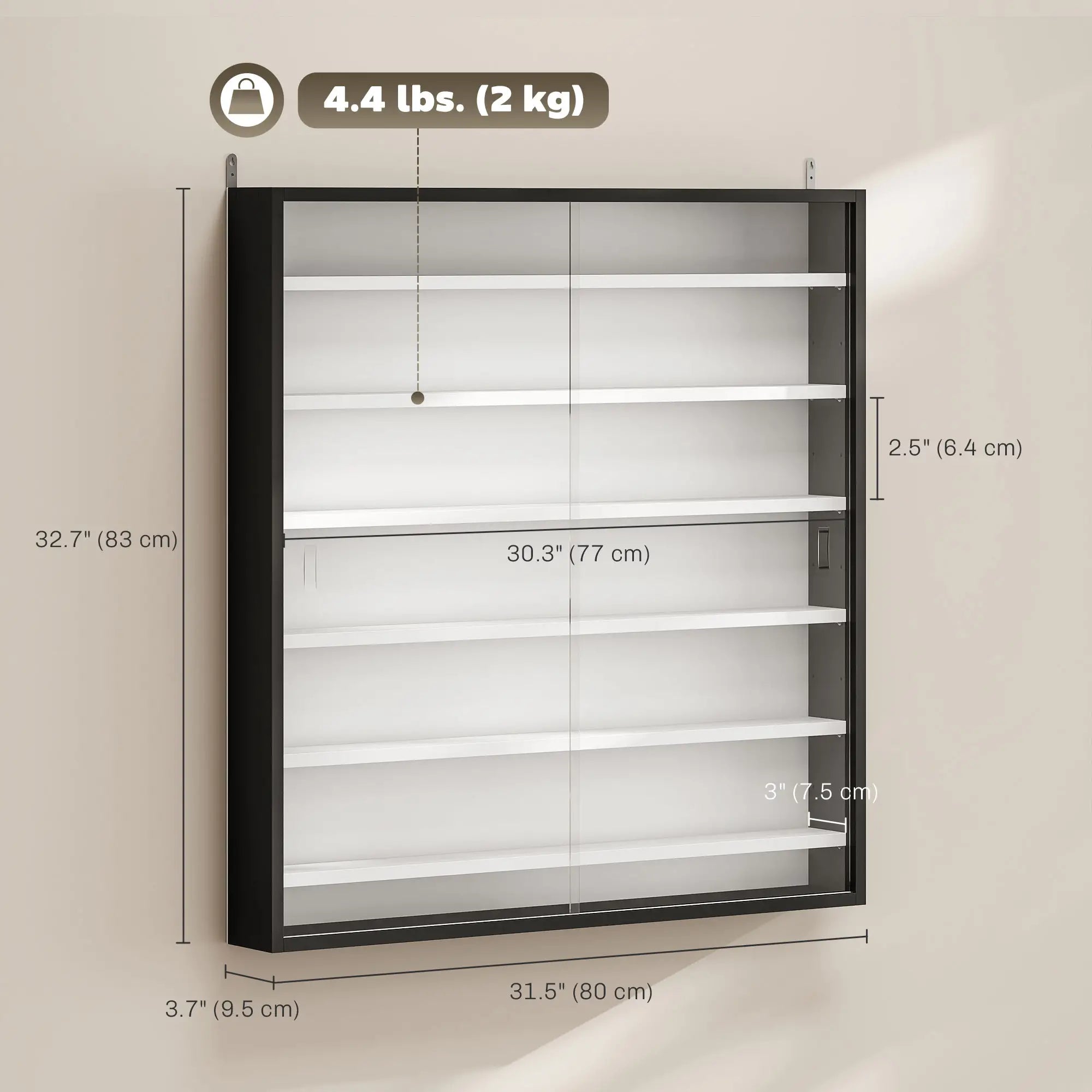 7-Tier Glass Display Cabinet, Black And White Display Bookshelves at Gallery Canada