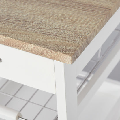 Rolling Kitchen Island Cart, Mobile Storage with Drawer, White Kitchen Islands & Kitchen Carts at Gallery Canada