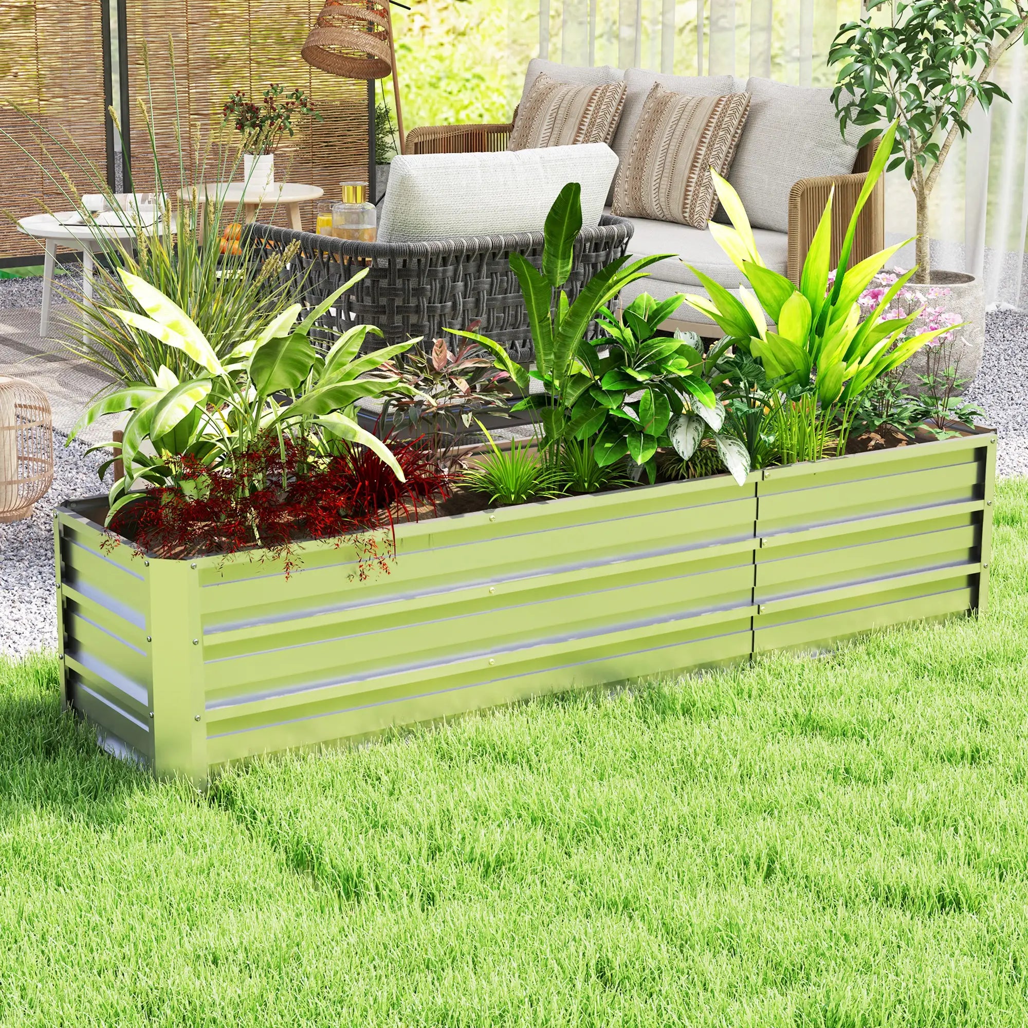 6' x 1.5' x 1.3' Galvanized Raised Garden Bed, Large Metal Planter Box, Silver Raised Garden Beds at Gallery Canada