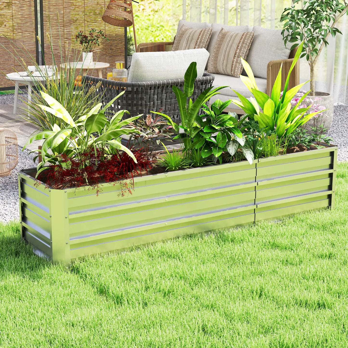6' x 1.5' x 1.3' Galvanized Raised Garden Bed, Large Metal Planter Box, Silver Raised Garden Beds at Gallery Canada