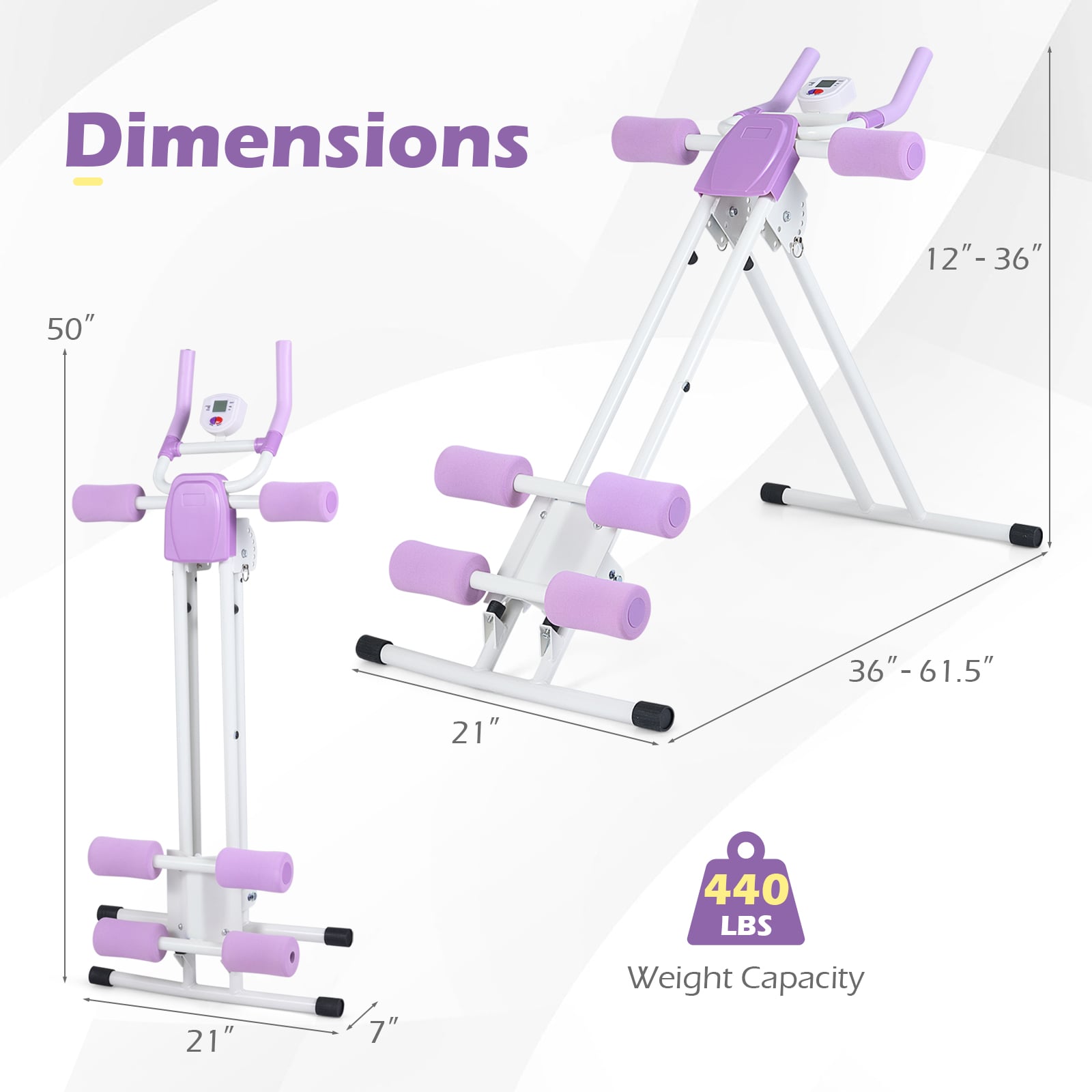 Ab Workout Equipment Foldable Abdominal Trainer Adjustable Ab Machine, White Benches Racks & Bars at Gallery Canada