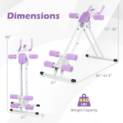 Ab Workout Equipment Foldable Abdominal Trainer Adjustable Ab Machine, White Benches Racks & Bars at Gallery Canada