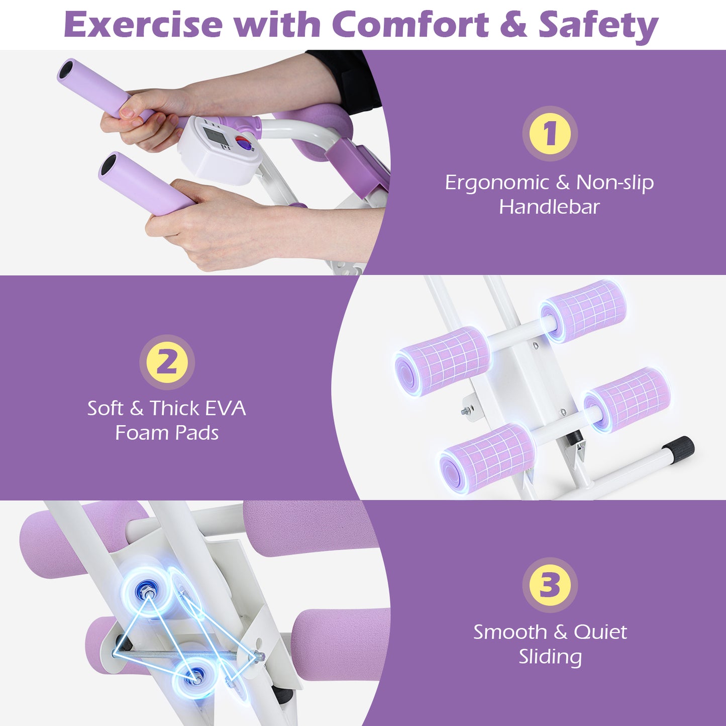 Ab Workout Equipment Foldable Abdominal Trainer Adjustable Ab Machine, White Benches Racks & Bars at Gallery Canada