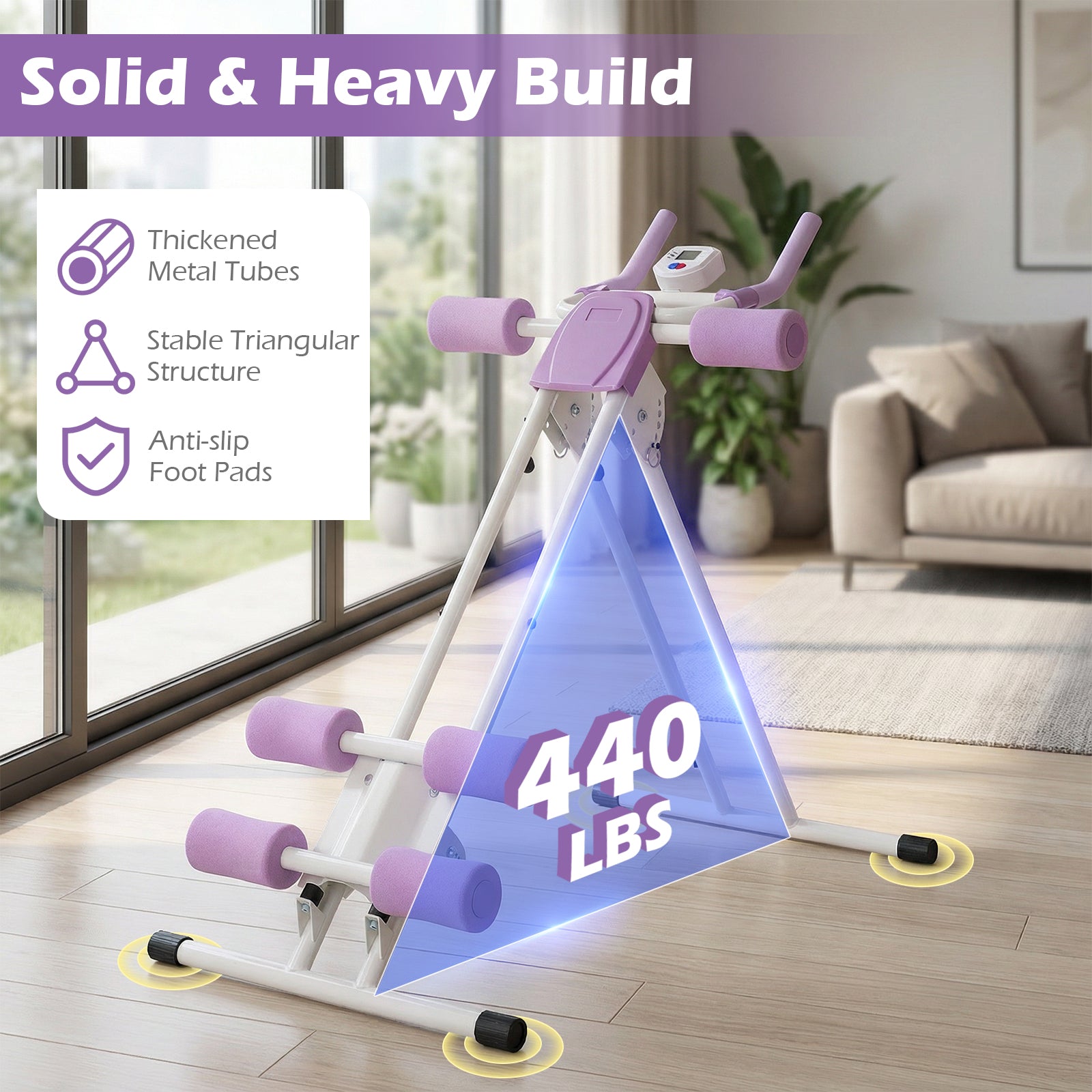 Ab Workout Equipment Foldable Abdominal Trainer Adjustable Ab Machine, White Benches Racks & Bars at Gallery Canada