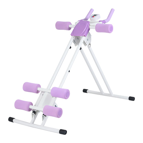 Ab Workout Equipment Foldable Abdominal Trainer Adjustable Ab Machine, White