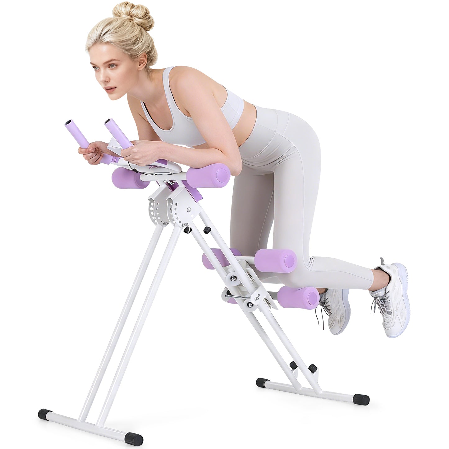 Ab Workout Equipment Foldable Abdominal Trainer Adjustable Ab Machine, White Benches Racks & Bars at Gallery Canada