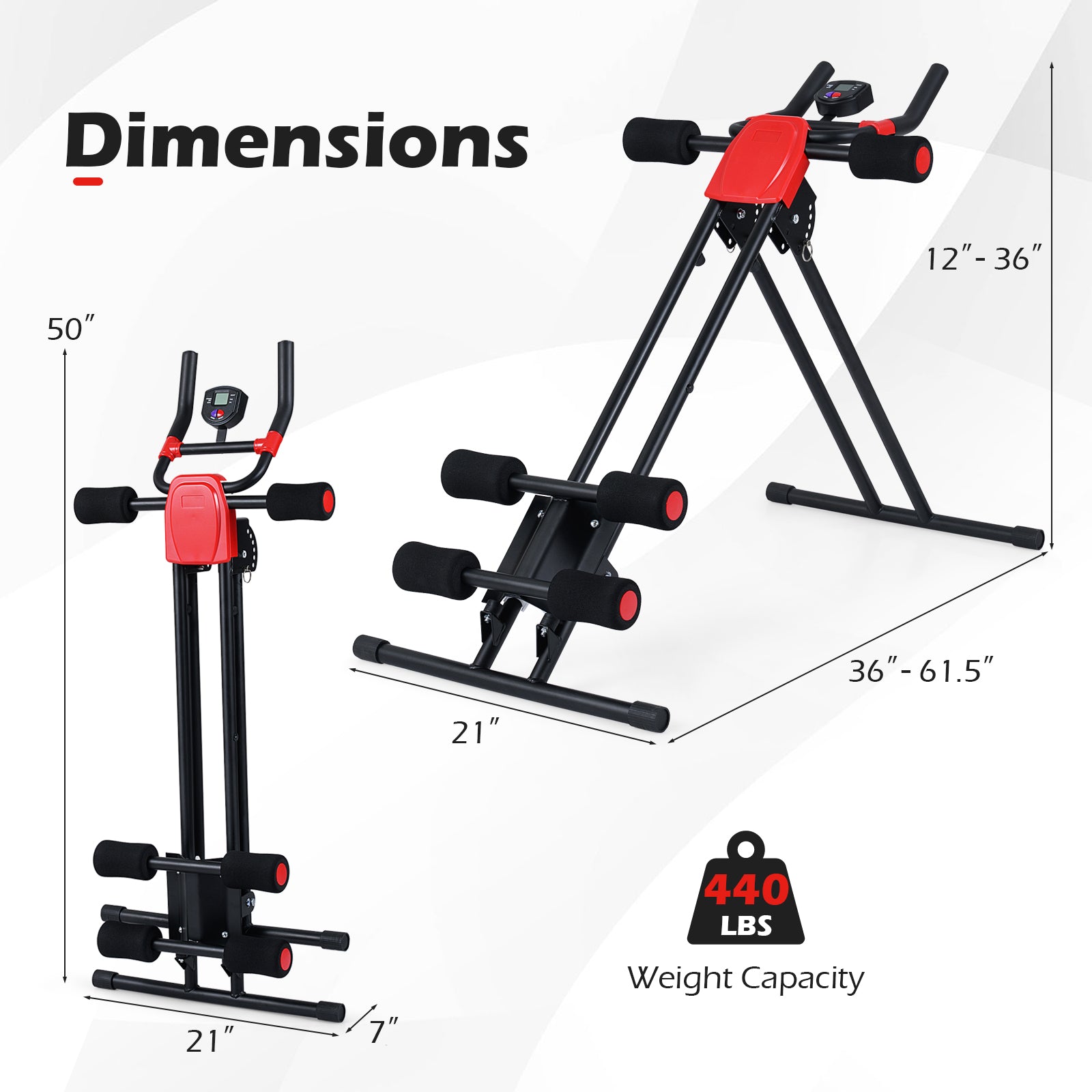 Foldable Abdominal Trainer, Adjustable Ab Machine, Black Benches Racks & Bars at Gallery Canada