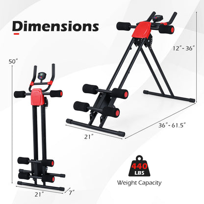 Foldable Abdominal Trainer, Adjustable Ab Machine, Black Benches Racks & Bars at Gallery Canada