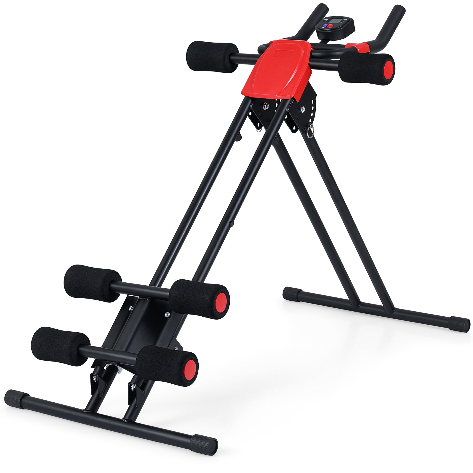 Foldable Abdominal Trainer, Adjustable Ab Machine, Black Benches Racks & Bars at Gallery Canada
