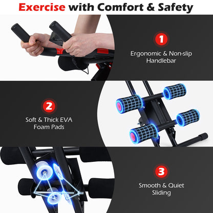 Foldable Abdominal Trainer, Adjustable Ab Machine, Black Benches Racks & Bars at Gallery Canada
