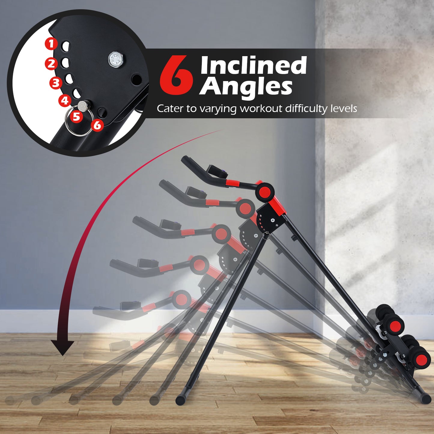 Foldable Abdominal Trainer, Adjustable Ab Machine, Black Benches Racks & Bars at Gallery Canada