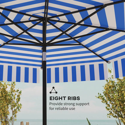 8.7FT Tilting Patio Umbrella, 8 Ribs, Crank Handle, Navy Blue Sun Umbrellas at Gallery Canada