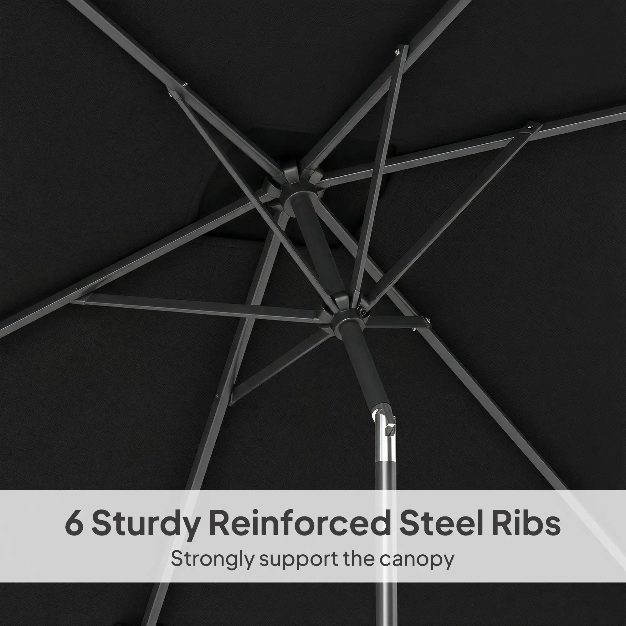 6.4 x 9.7ft Rectangle Aluminum Tilt Patio Umbrella, With Crank, Black Offset Cantilever Umbrellas at Gallery Canada