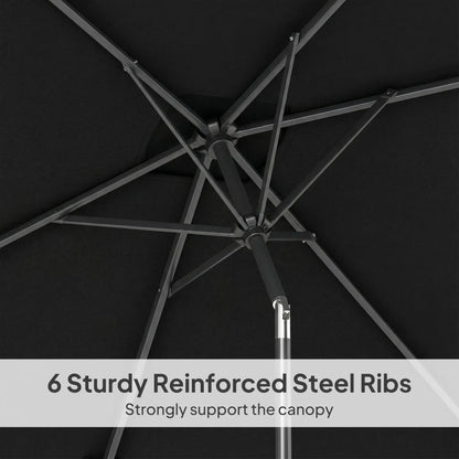 6.4 x 9.7ft Rectangle Aluminum Tilt Patio Umbrella, With Crank, Black Offset Cantilever Umbrellas at Gallery Canada