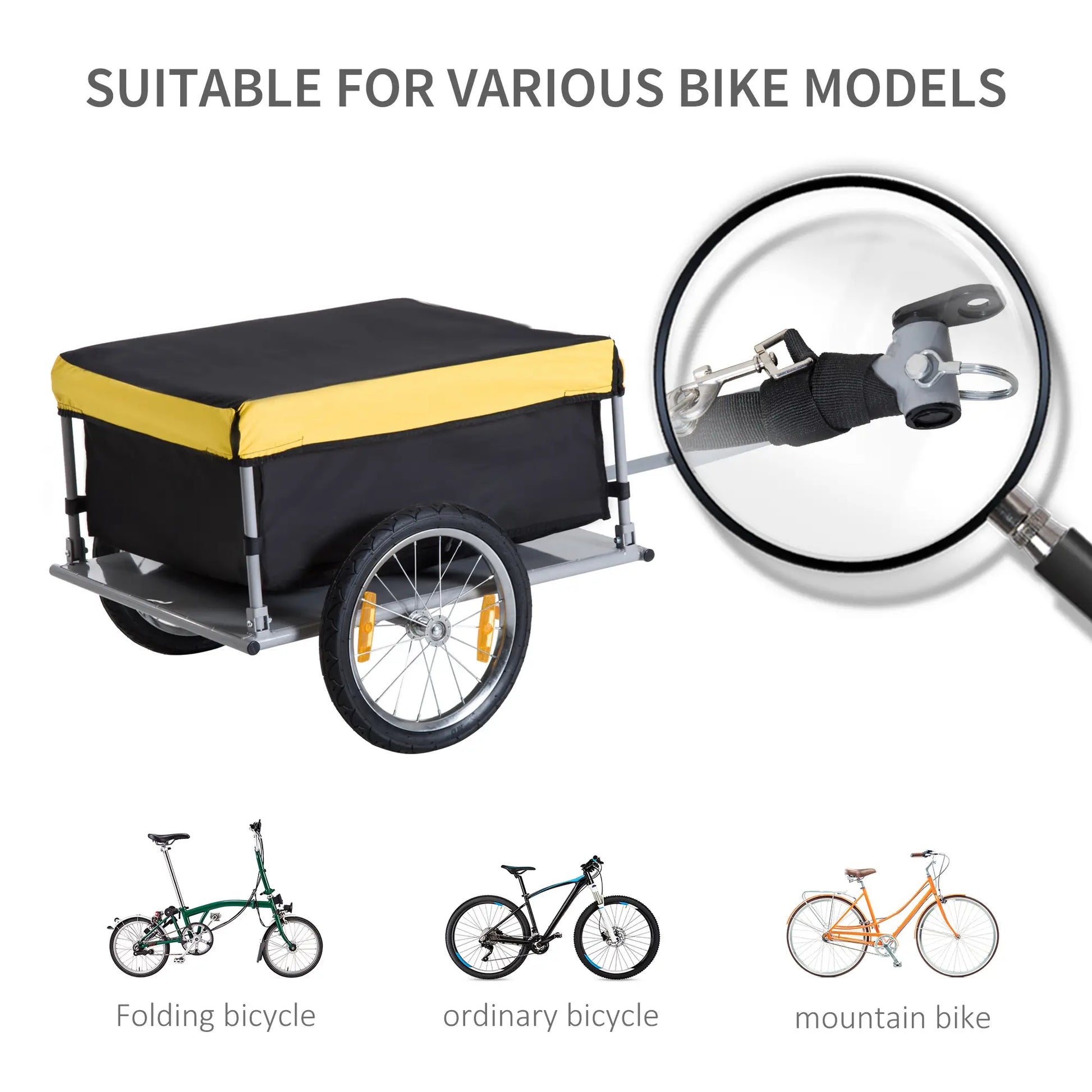 Bicycle Cargo Trailer, Utility Cart, Garden Carrier, Yellow Bike Cargo Trailers at Gallery Canada
