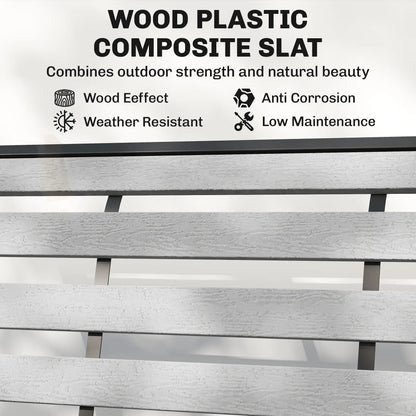 2 Person Outdoor Glider Bench, Steel Frame, Faux Wood Slats, Grey Outdoor Gliders at Gallery Canada