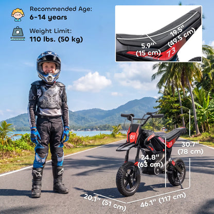 24V Kids Electric Motorcycle, Black, 12" Rubber Tires, Black Electric Motorcycles at Gallery Canada
