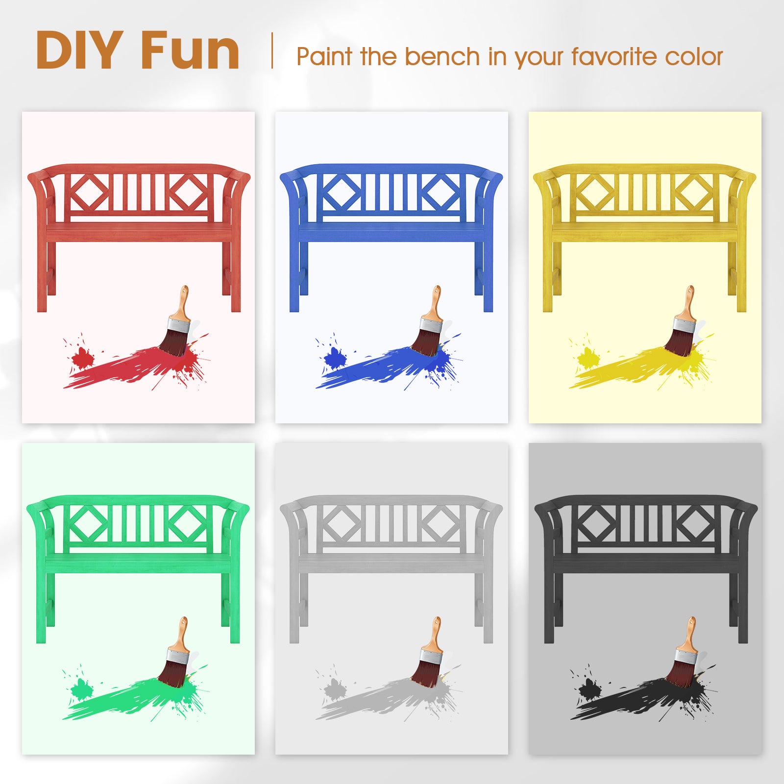 Acacia Wood 2-Person Patio Loveseat with Backrest and Armrests for Porch Outdoor Benches at Gallery Canada