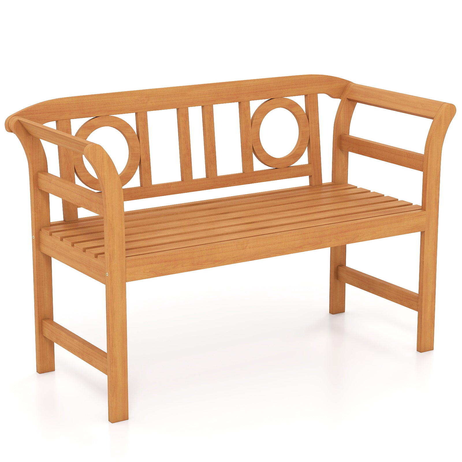 Acacia Wood 2-Person Patio Loveseat with Backrest and Armrests for Backyard Outdoor Benches Options at Gallery Canada