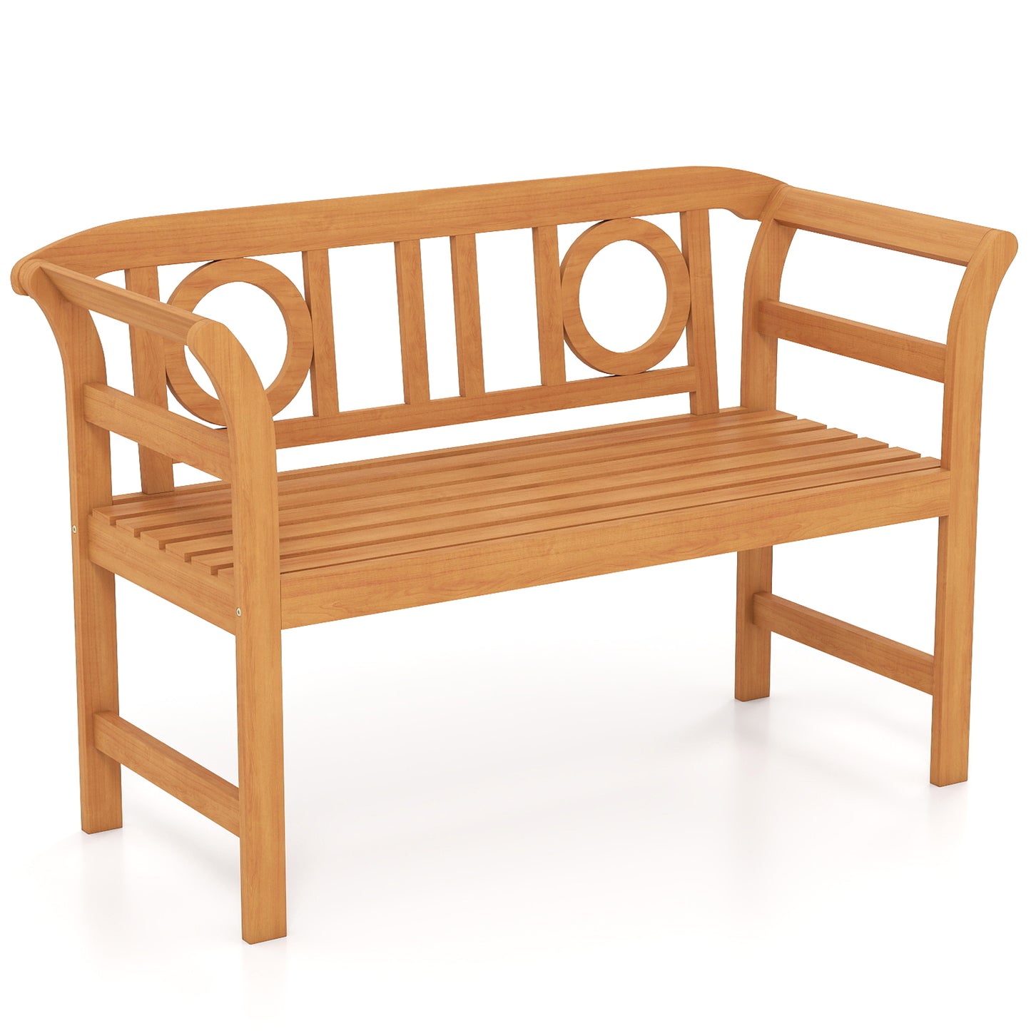 Acacia Wood 2-Person Patio Loveseat with Backrest and Armrests for Backyard Outdoor Benches Options at Gallery Canada
