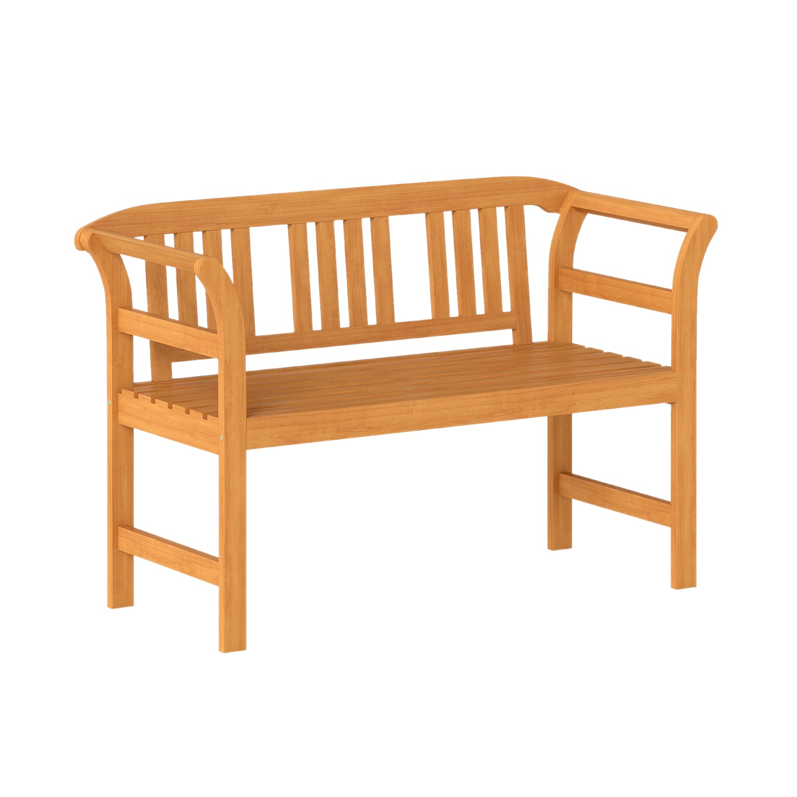 Acacia Wood 2-Person Patio Loveseat with Backrest and Armrests Outdoor Benches Options at Gallery Canada